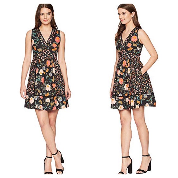 New Kate Spade♠️ Mixed Blossom Fit-and-Flare Dress - Picture 3 of 7